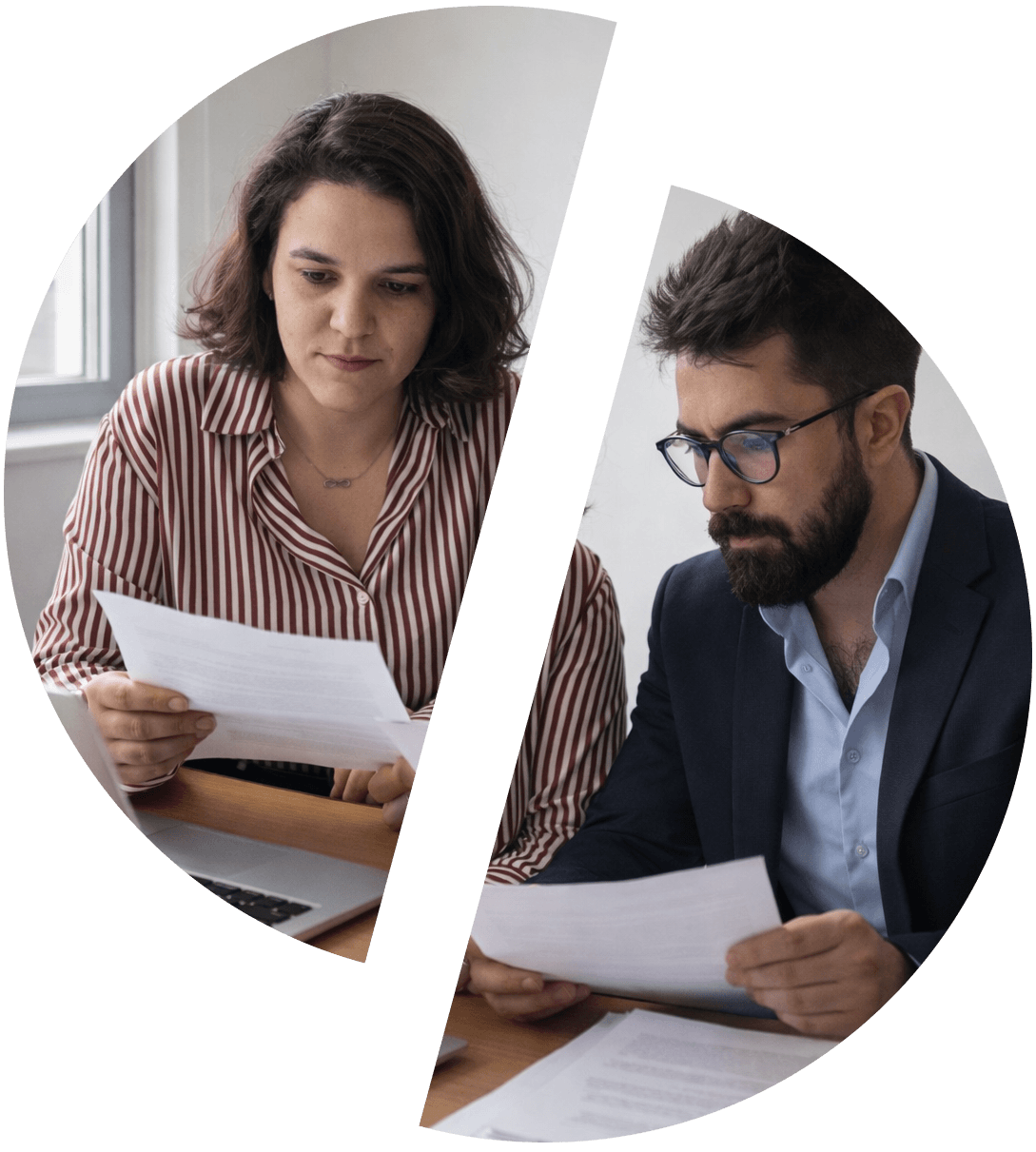 Accountants reviewing documents to assess a client’s accounting requirements in Portugal