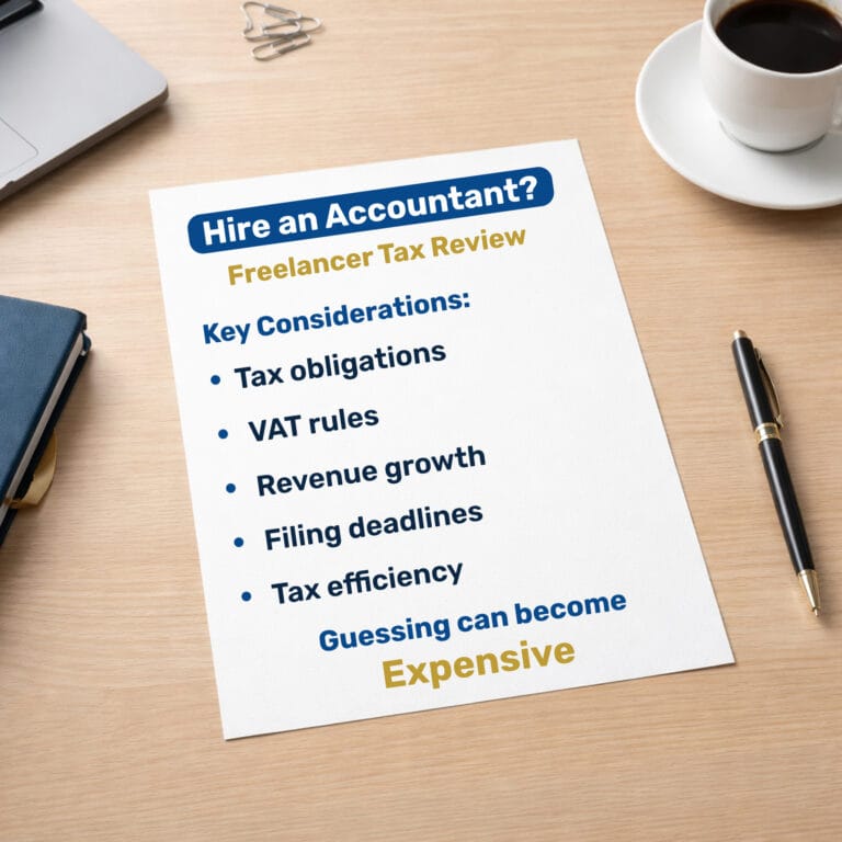 Freelancer accounting checklist showing when a freelancer in Portugal may need an accountant